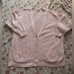 JP Collections Size 3x Women’s Cardigan Sweater 50” Bust 31” Length Pink